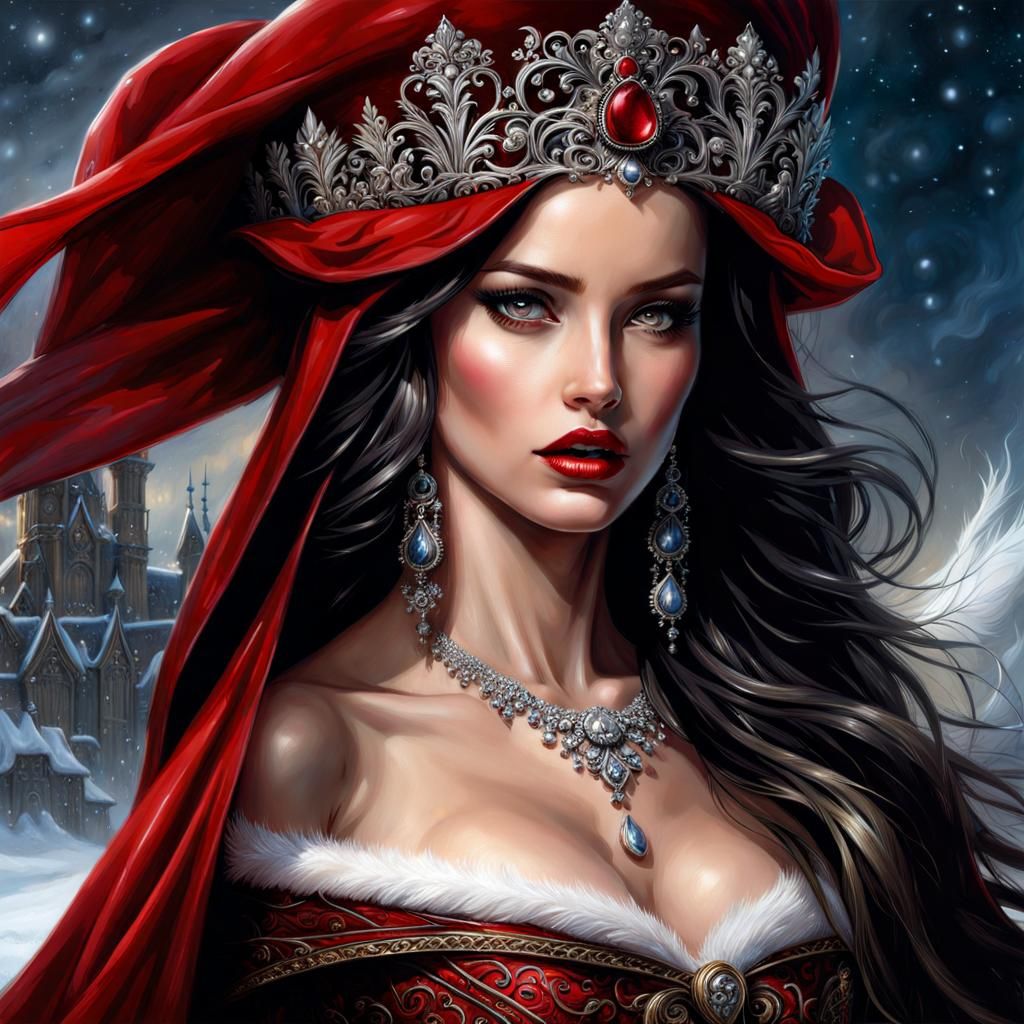 Gothic Princess with Windblown Hair: Fantasy Art