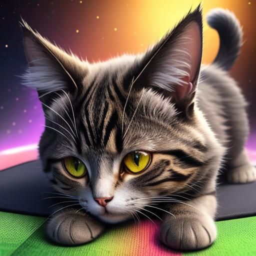 Detailed 3D Neko Girl with Cat Ears