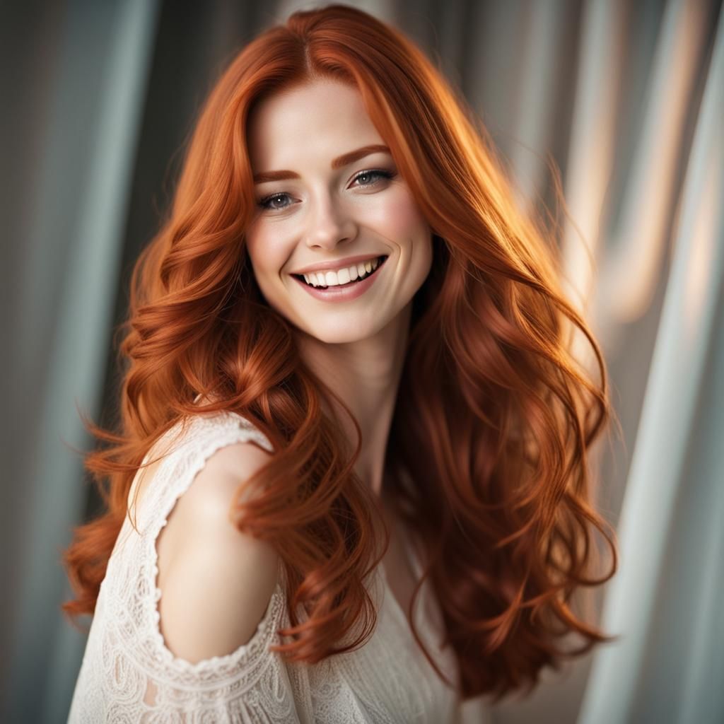 Sensual Redhead with Soft Lighting