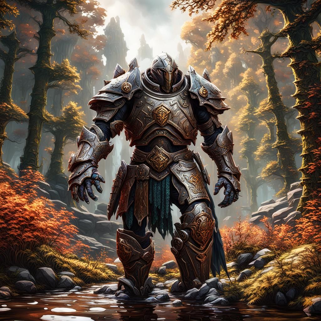 Forest Warforged: Detailed Matte Painting