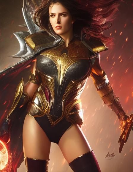 Dynamic Female Spawn Portrait in Comic Book Art Style