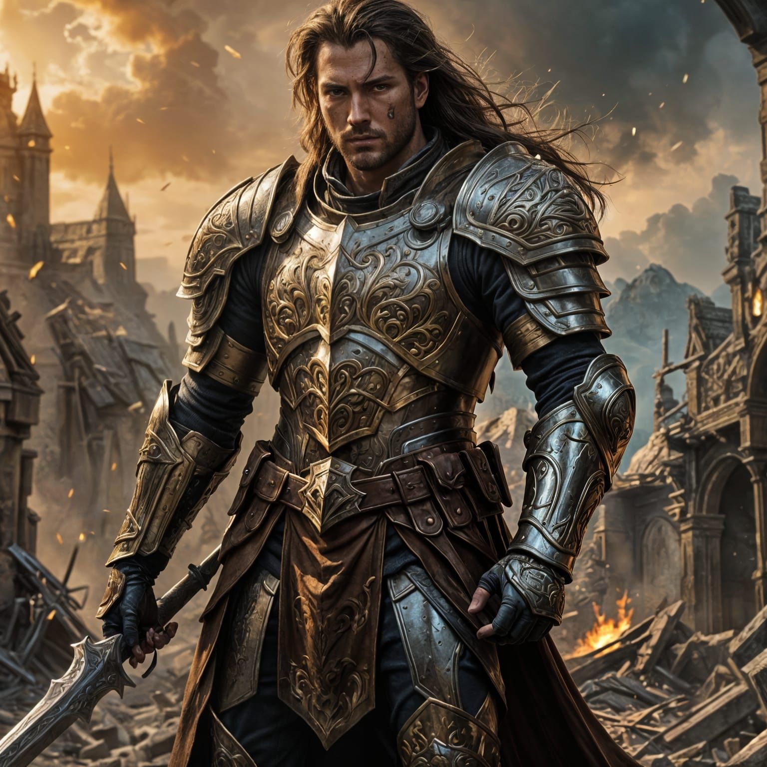 Intricately Detailed Paladin Concept Art