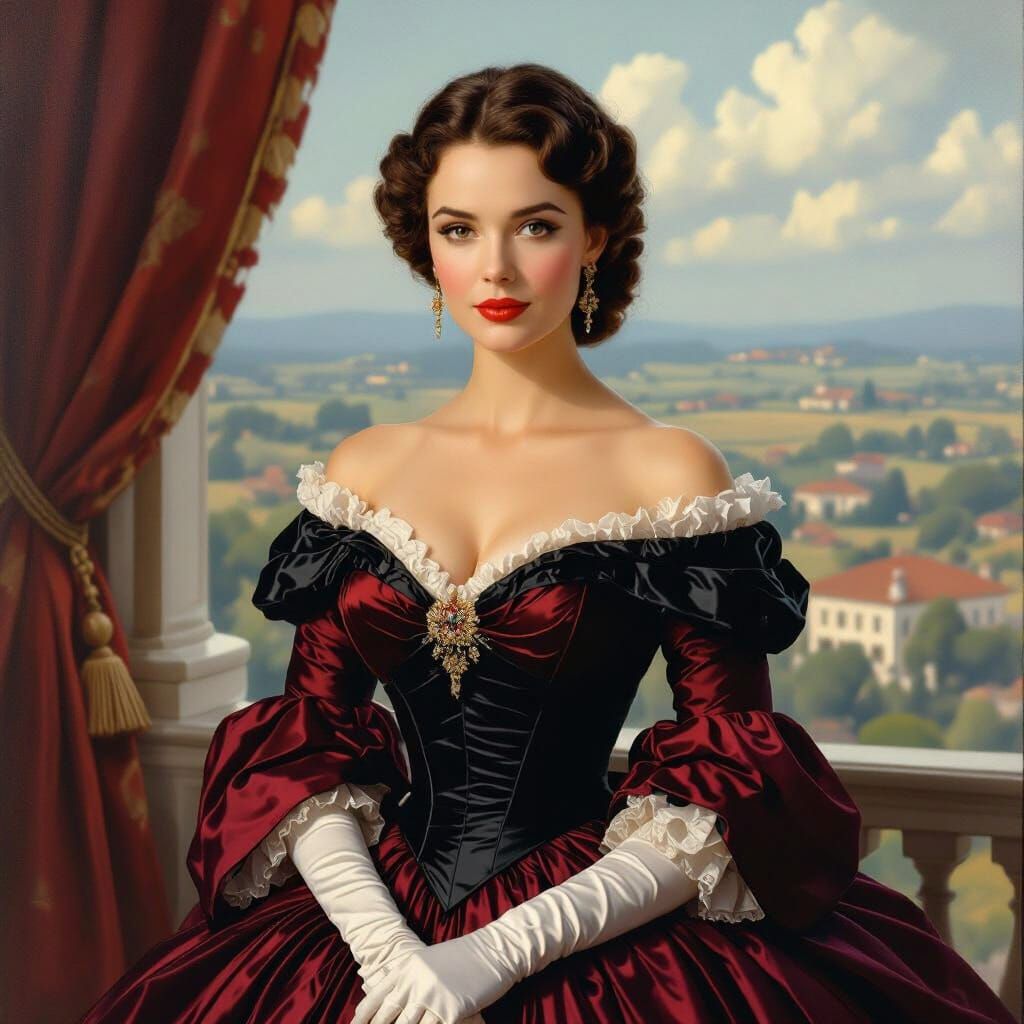 Scarlett O'Hara in Elaborate Gowns, Painterly Realism