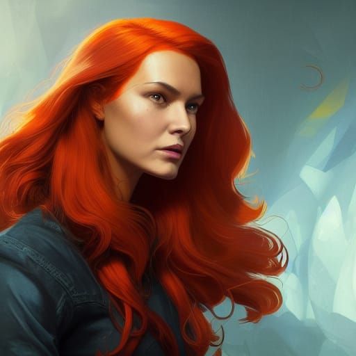 Jean Grey Phoenix Portrait in Art Nouveau Style