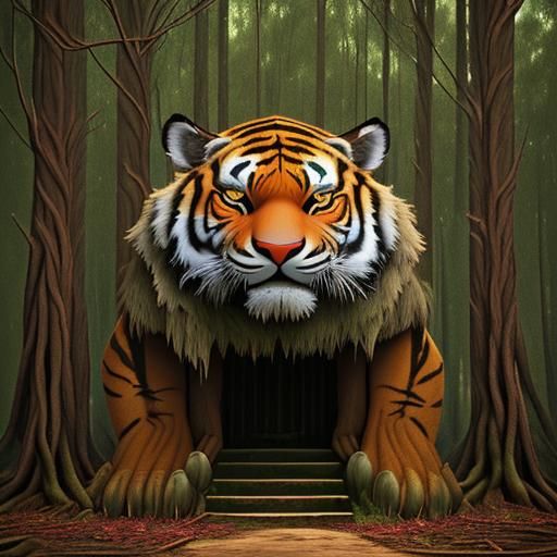 Tiger at Death's Door in Australian Tonalism