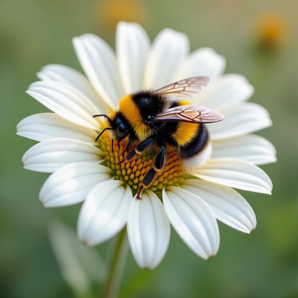 Close-up Photograph of a Sleeping Bumblebee