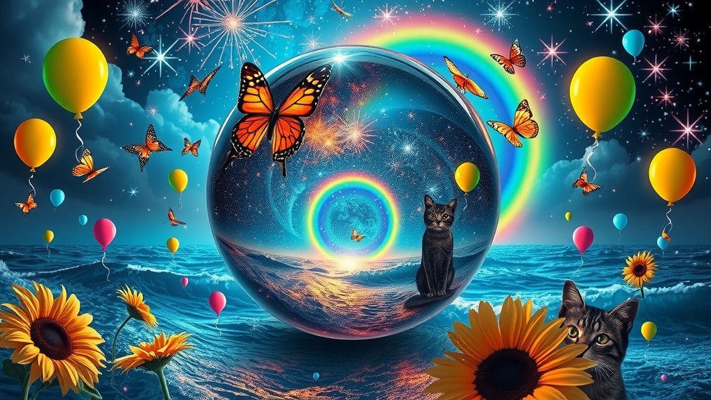 Lucky Clover and Rainbows in Candy Art Style