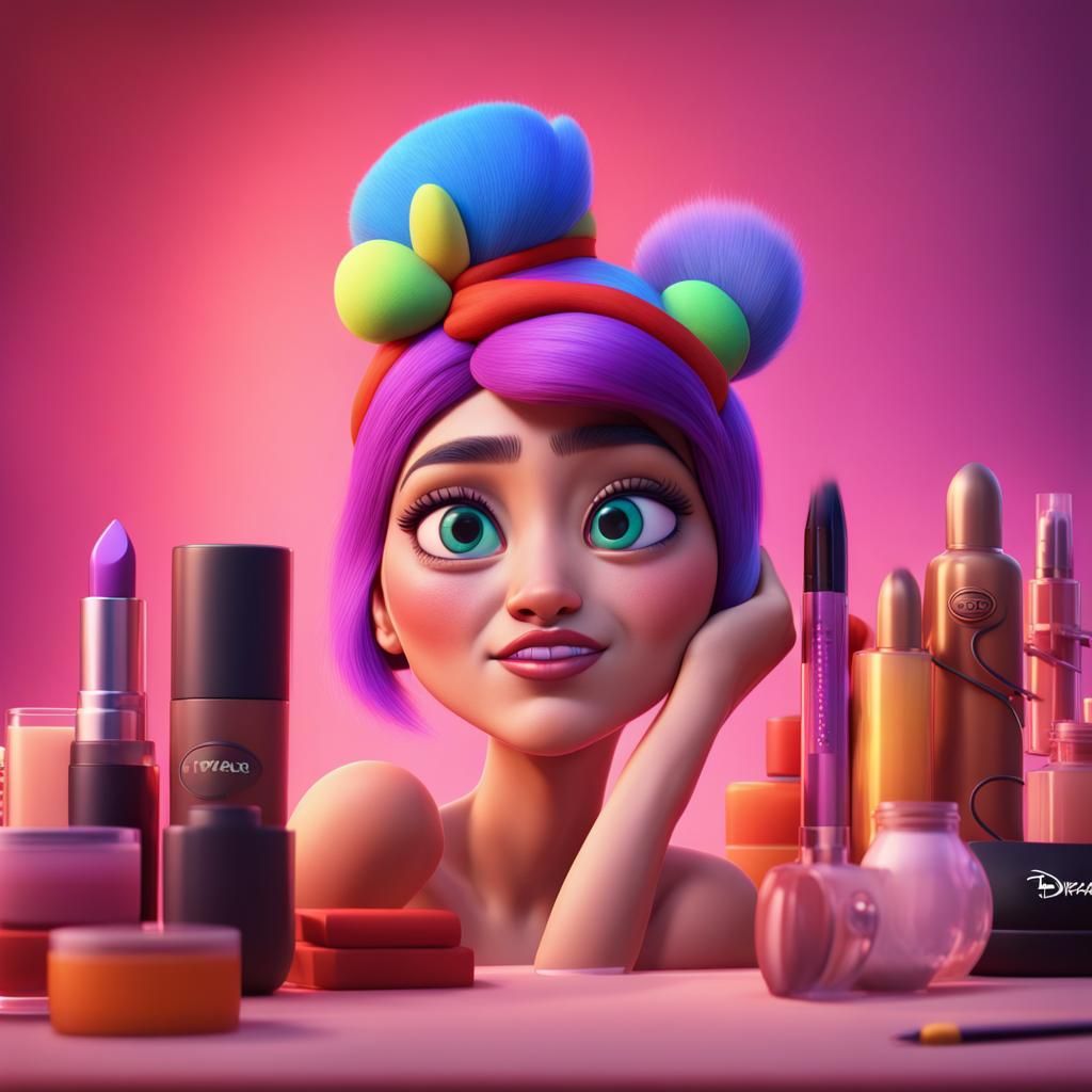Colorful Makeup Concept Art in 3D