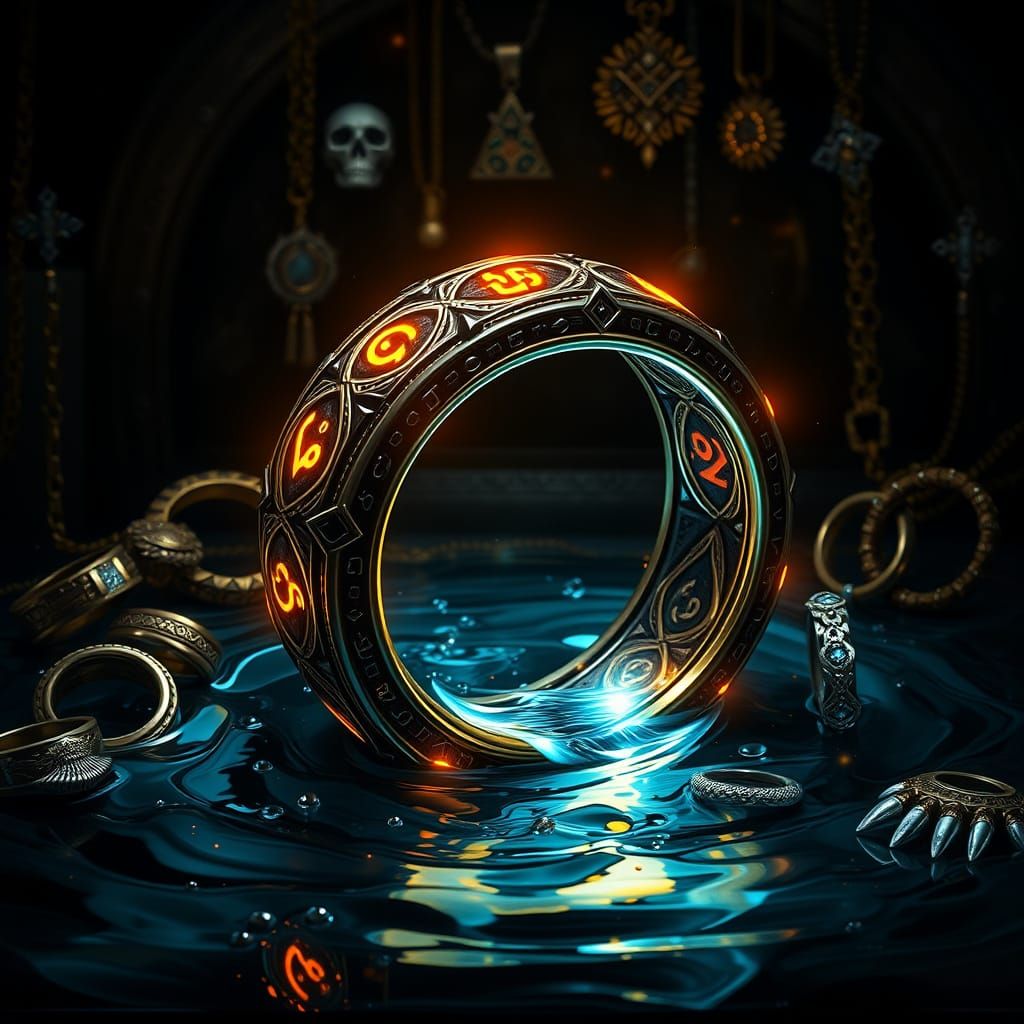 Surreal Elven Ring in Fiery Digital Art