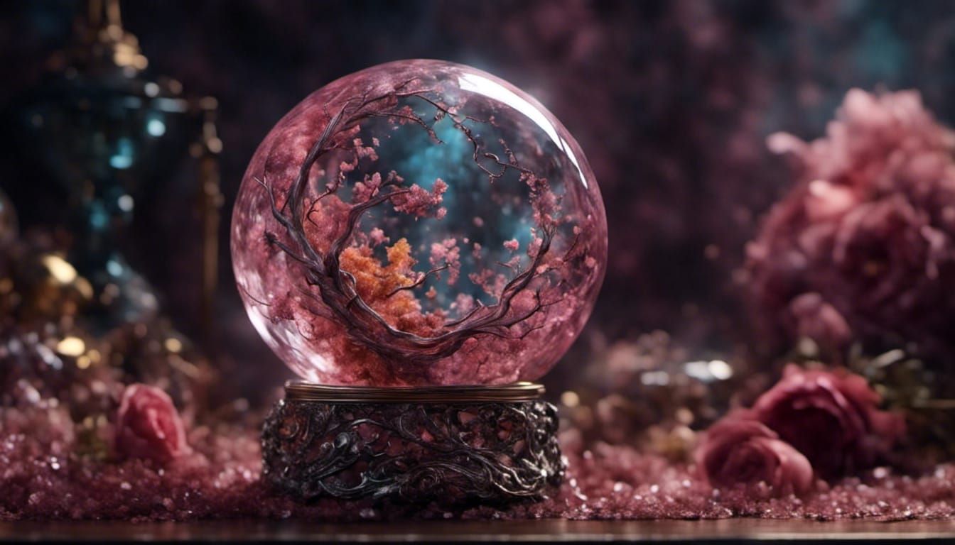 Ornate Crystal Ball, Elaborate AI Art