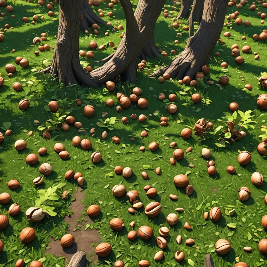 Gathering Nuts in May: 3D Rendered Art