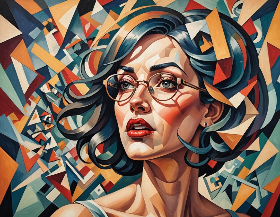 Surreal Cubist woman