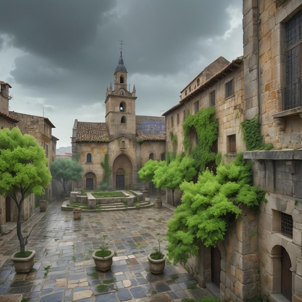 Leon Spain Square: Detailed Matte Painting in Unreal Engine