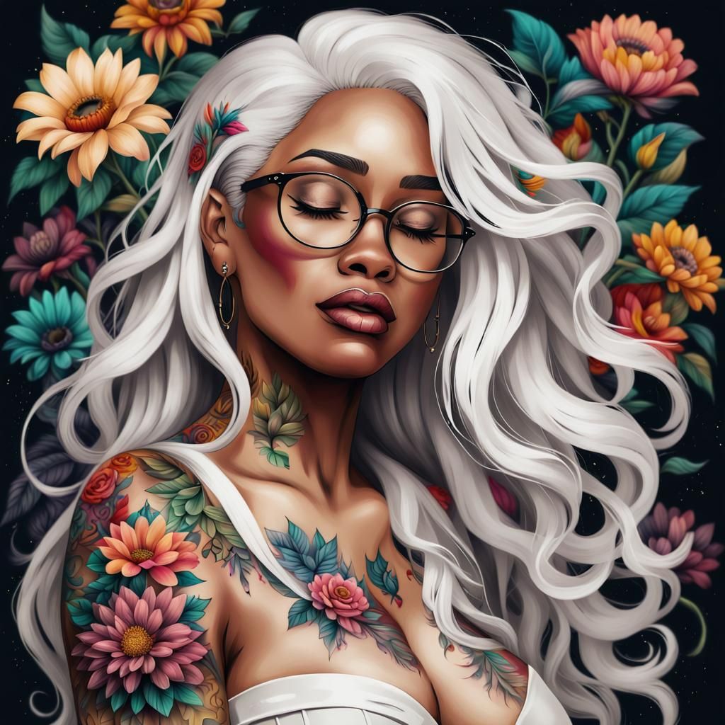 Abstract Portrait of Tattooed Librarian