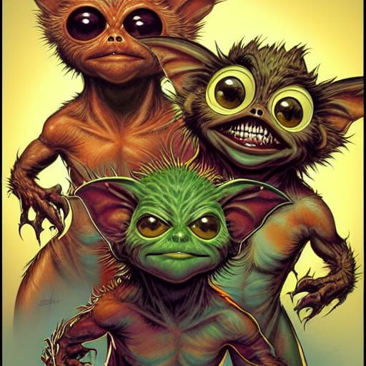 Gremlins in Comic Book Art Style