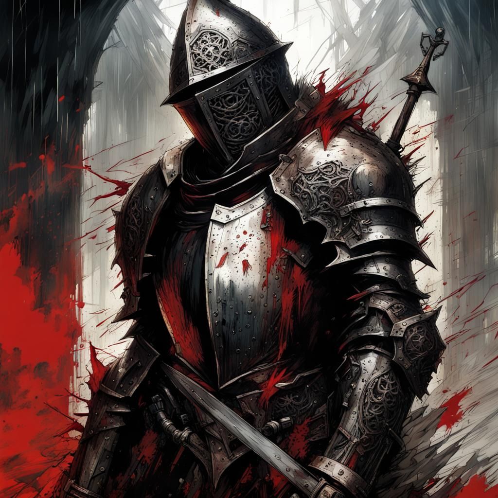 Dark Fantasy Undead Knight in Gothic Style