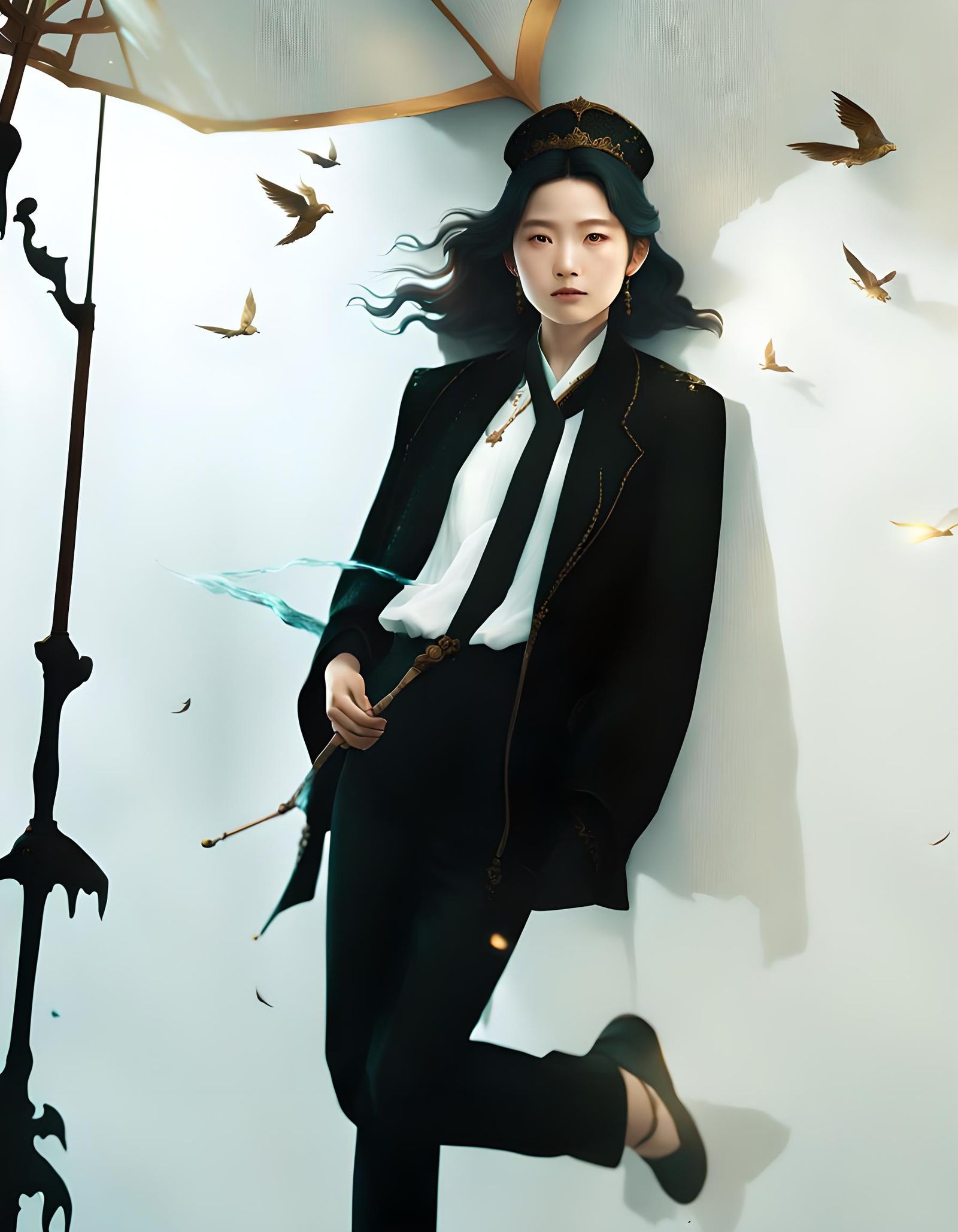 Detailed Matte Painting of a Woman in Fantasy Art