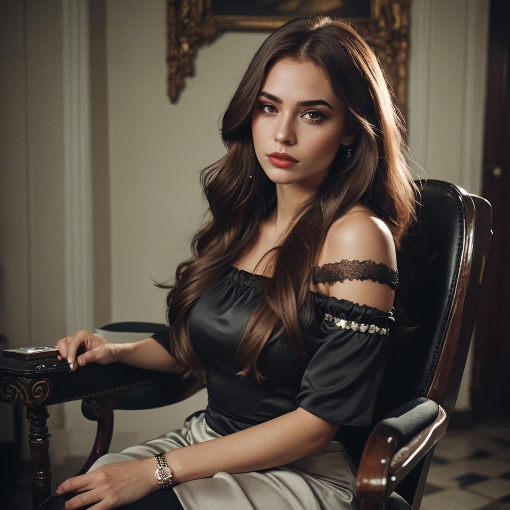 Beautiful Russian Girl in Cinematic Film Still