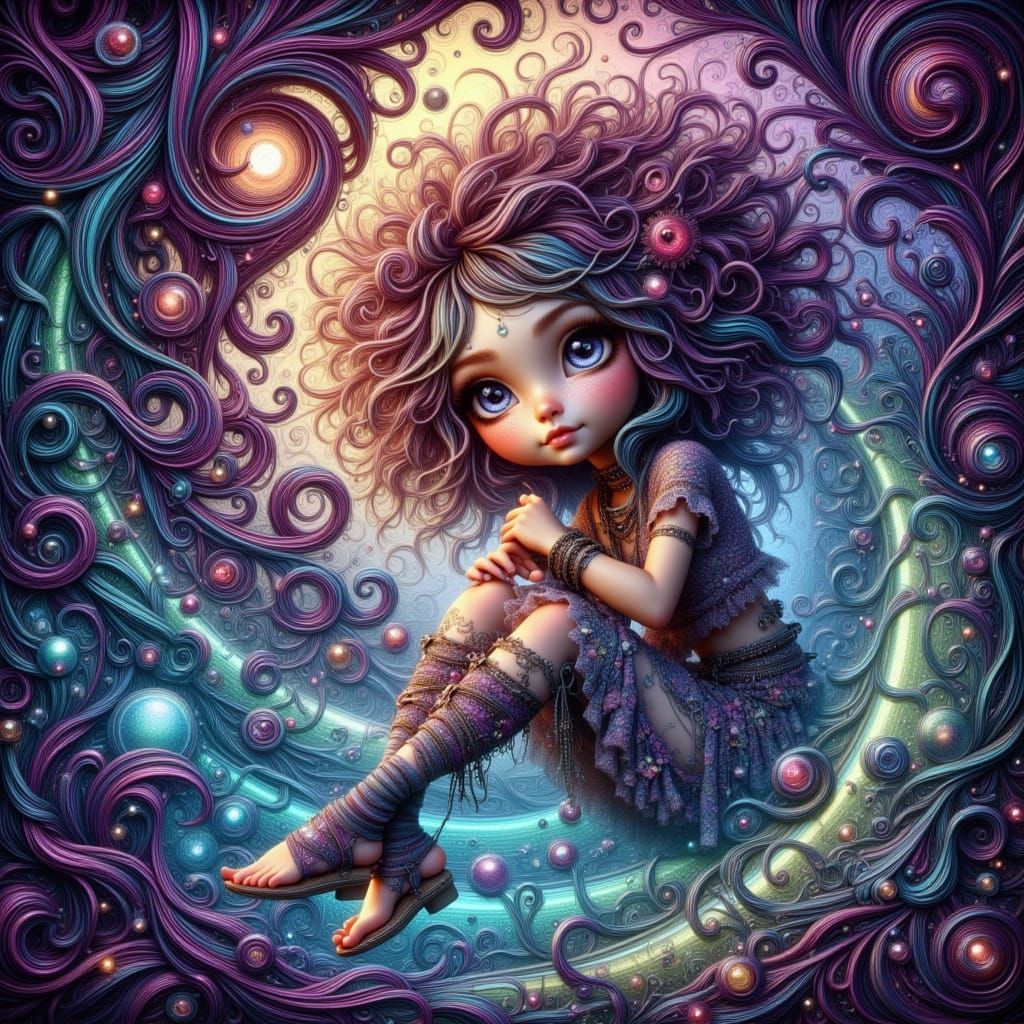 Ethereal Bohemian Artwork with Mystical Patterns