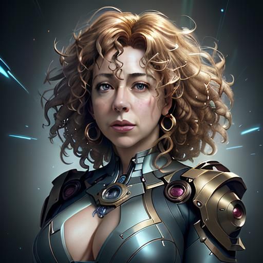 River Song Inspired Portrait in Art Nouveau Style