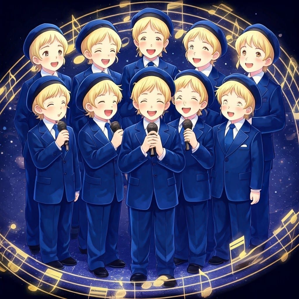 Beautiful Blond Hasidic Boys Singing Joyful Hymns