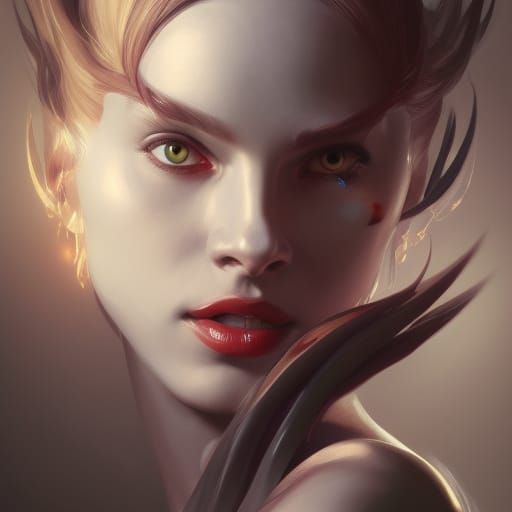 Detailed Portrait of a Female Devil