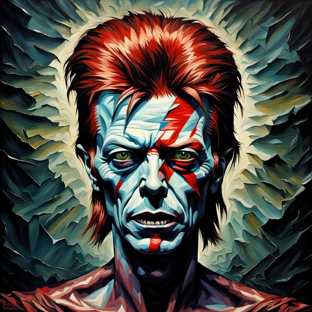 Grotesque Decaying Face in Impressionist Style