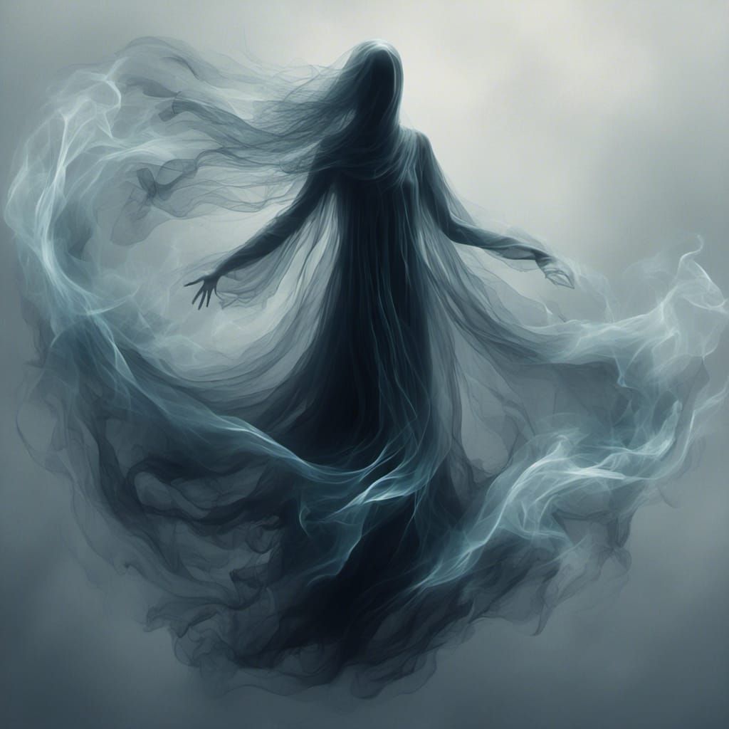Ethereal Ghost Woman in Digital Art Style