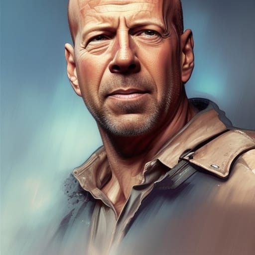 Hyperrealistic Portrait of Two Men Fighting