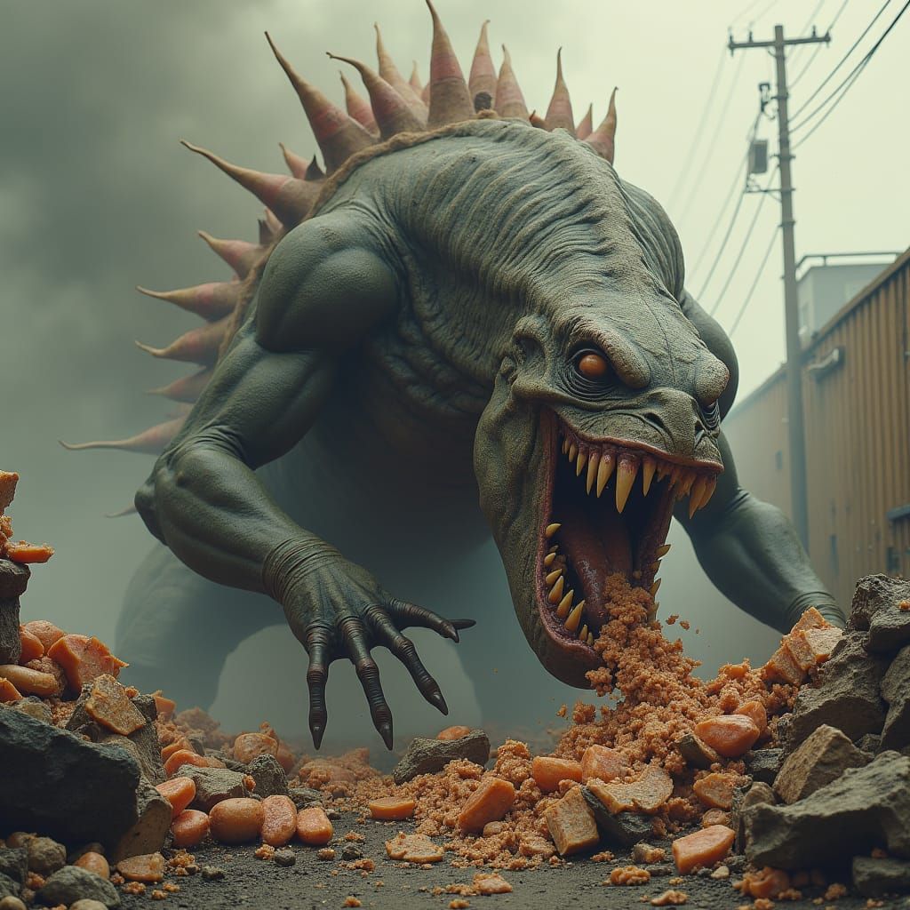 Disgusting Monster Feast in a Rubbish Dump