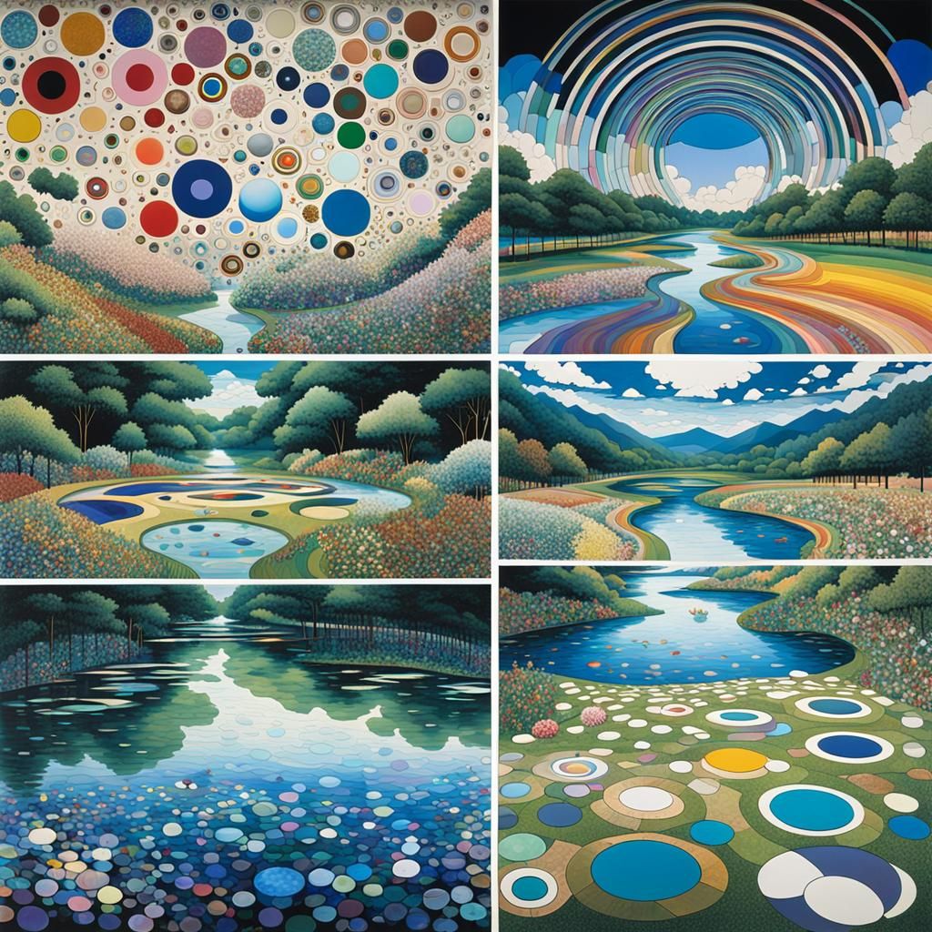 Vibrant Kaleidoscopic Landscape with Iridescent Gemstones