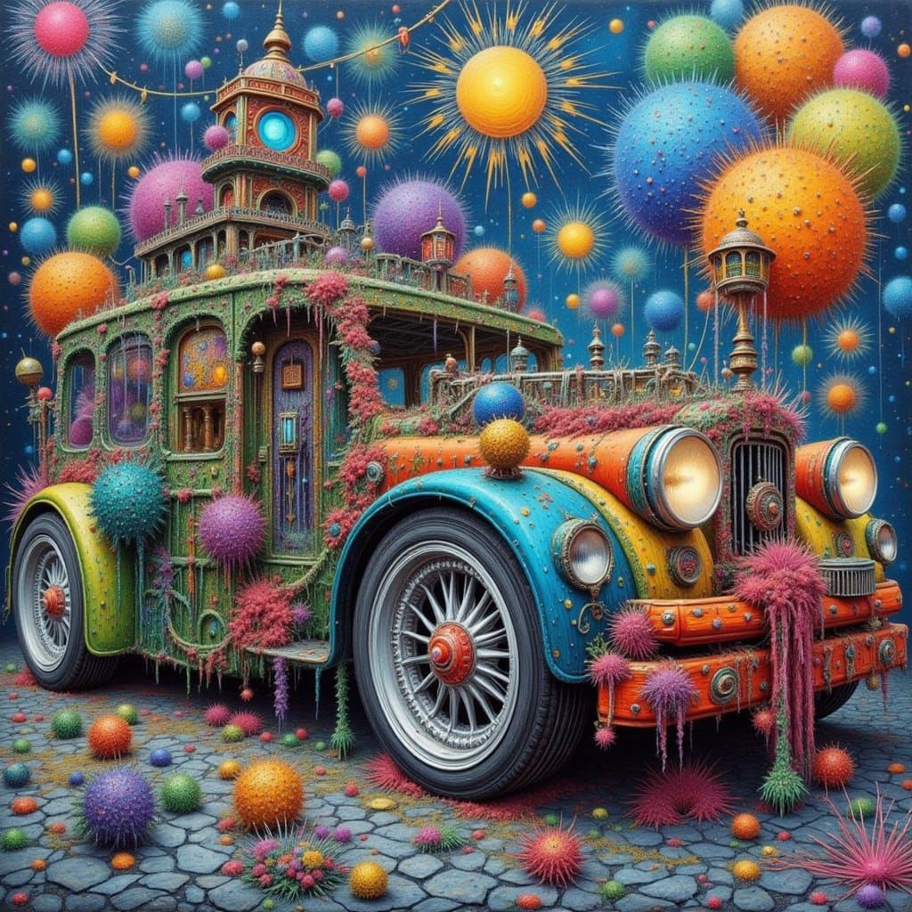 Surreal Futuristic Landscapes in Intricate Etched Style