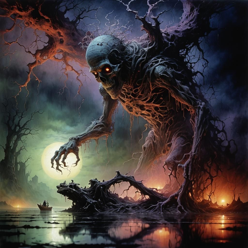 Ghost Figure in Gothic Surrealism Style