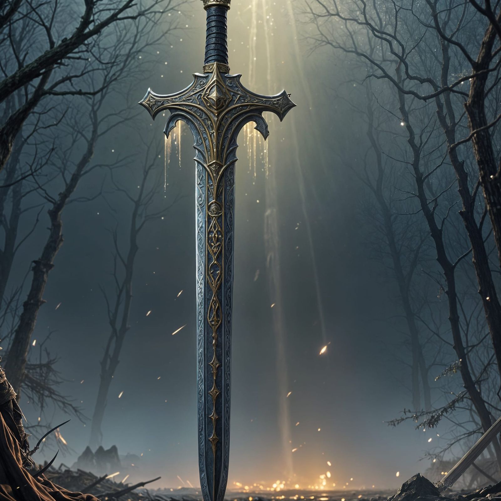 Ultrarealistic Sword of Nuada Blueprint with Fairy Dust