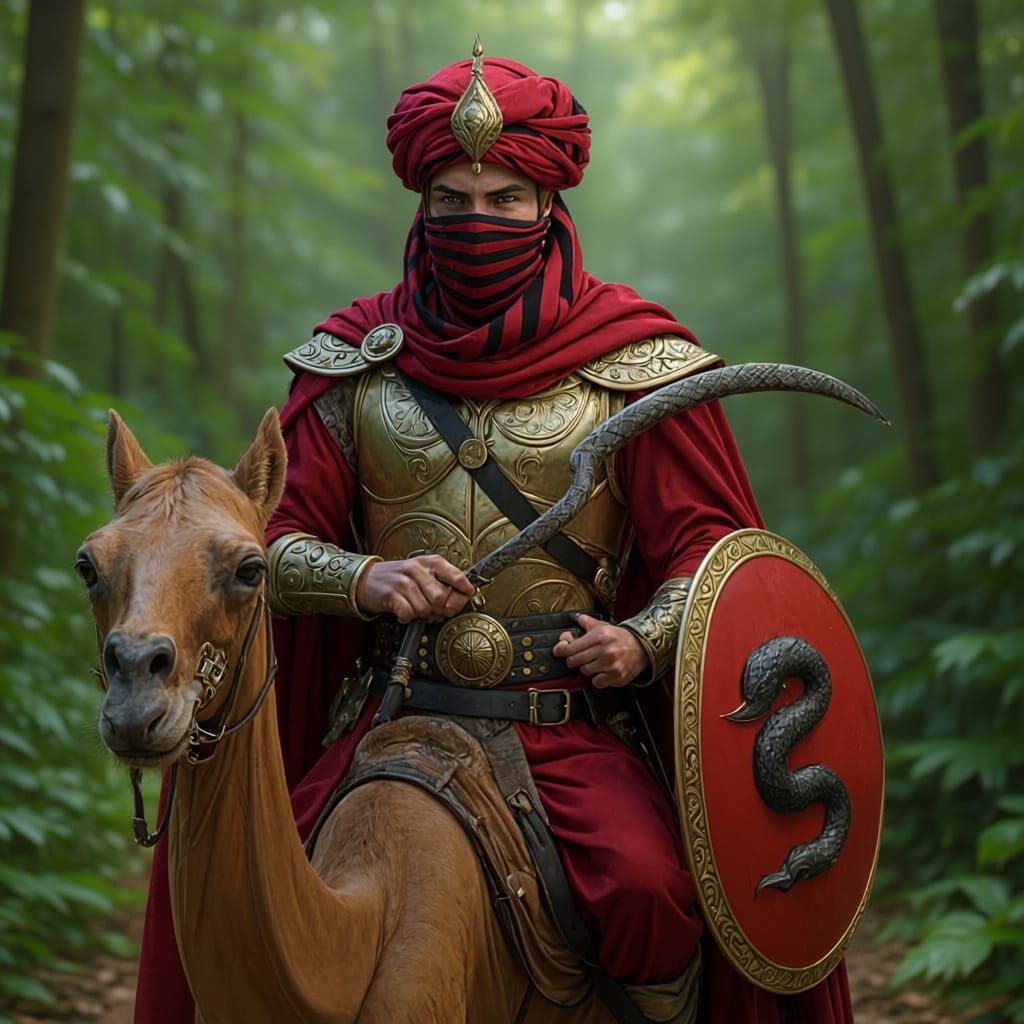 Crimson Warrior of Serpent Lord in Middle-earth