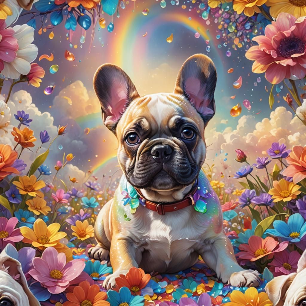 Rainbow Puppy: Whimsical Fantasy Concept Art