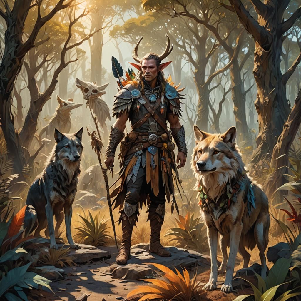 Wild Elf Nature Spirit in Triadic Colors