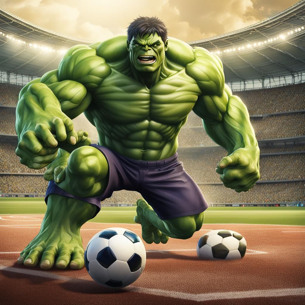 Hulk's Joyful Soccer Game in High Quality
