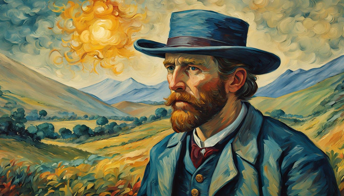 Impressionist Masterpiece of Vincent van Gogh in Gouache Sty...