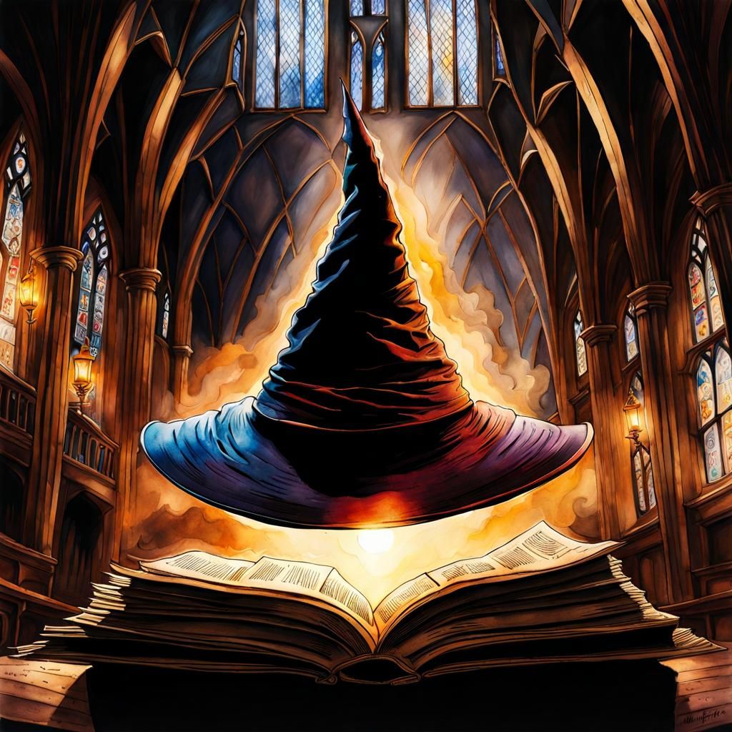 Hogwarts' Sorting Hat in Watercolor and Ink