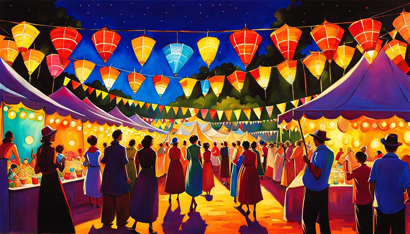 Festival by Guy Denning: Oil Painting on Canvas