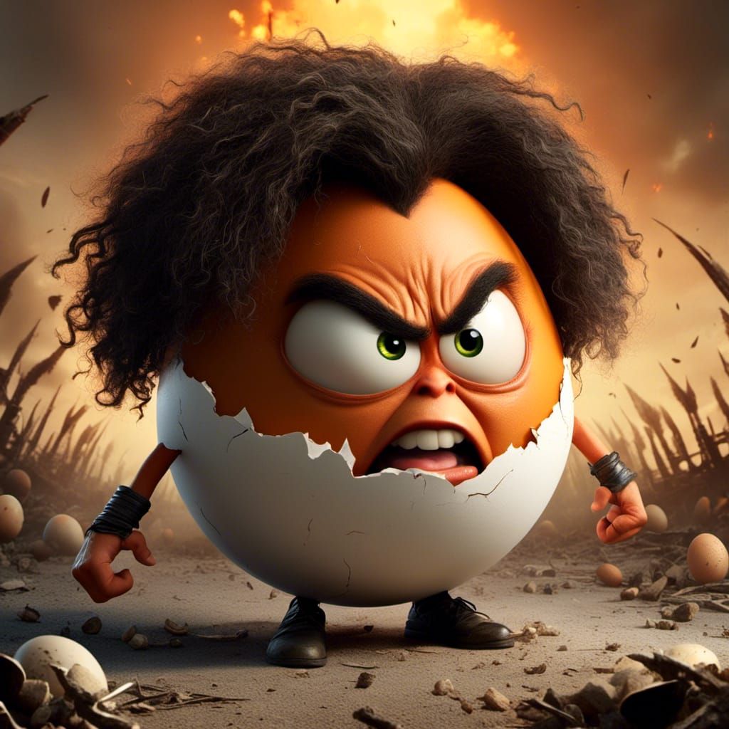 Oprah Winfrey as an Angry Egg, <lora:Angry Eggs:1.0>