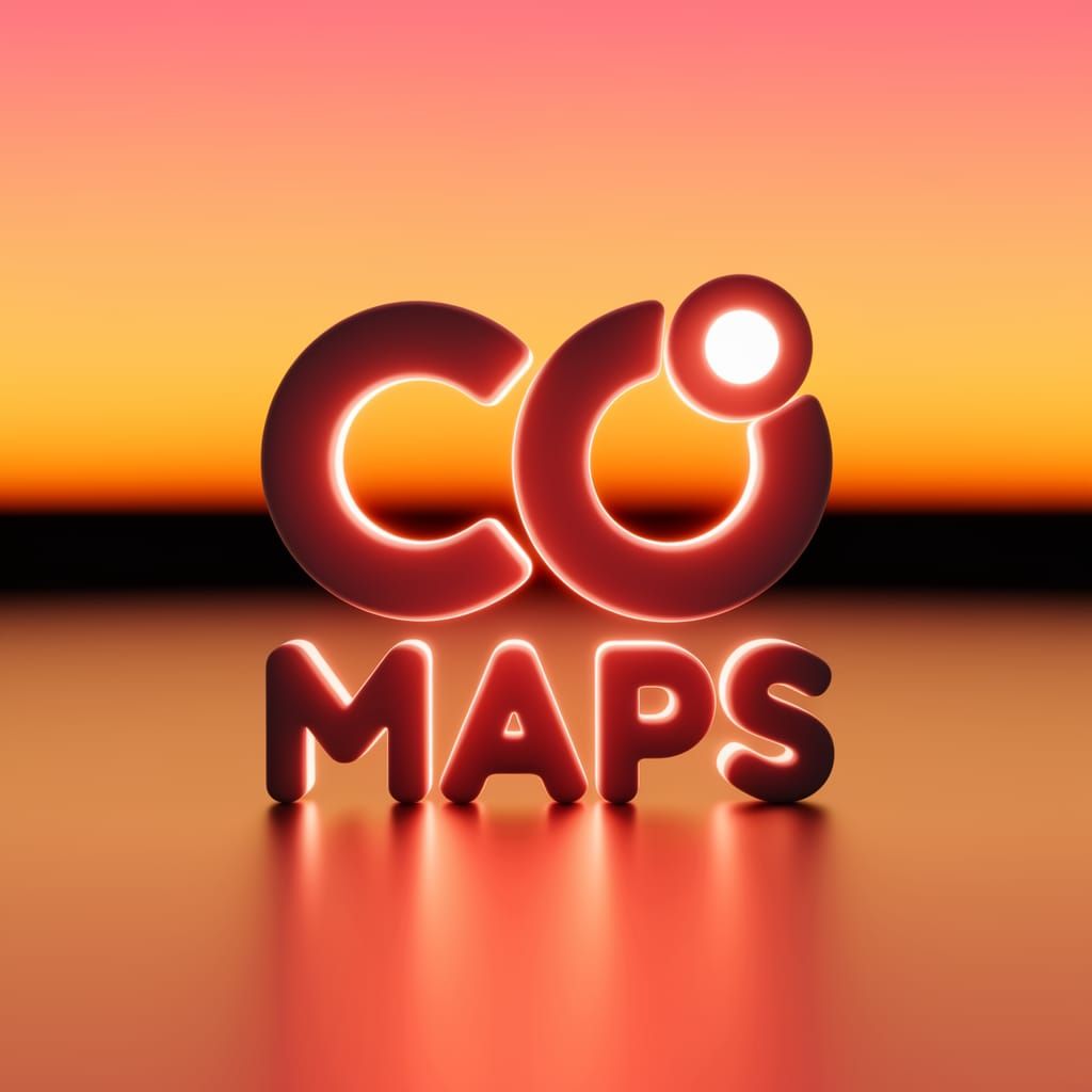 CoMaps: Modern Logo in Vibrant 3D Render