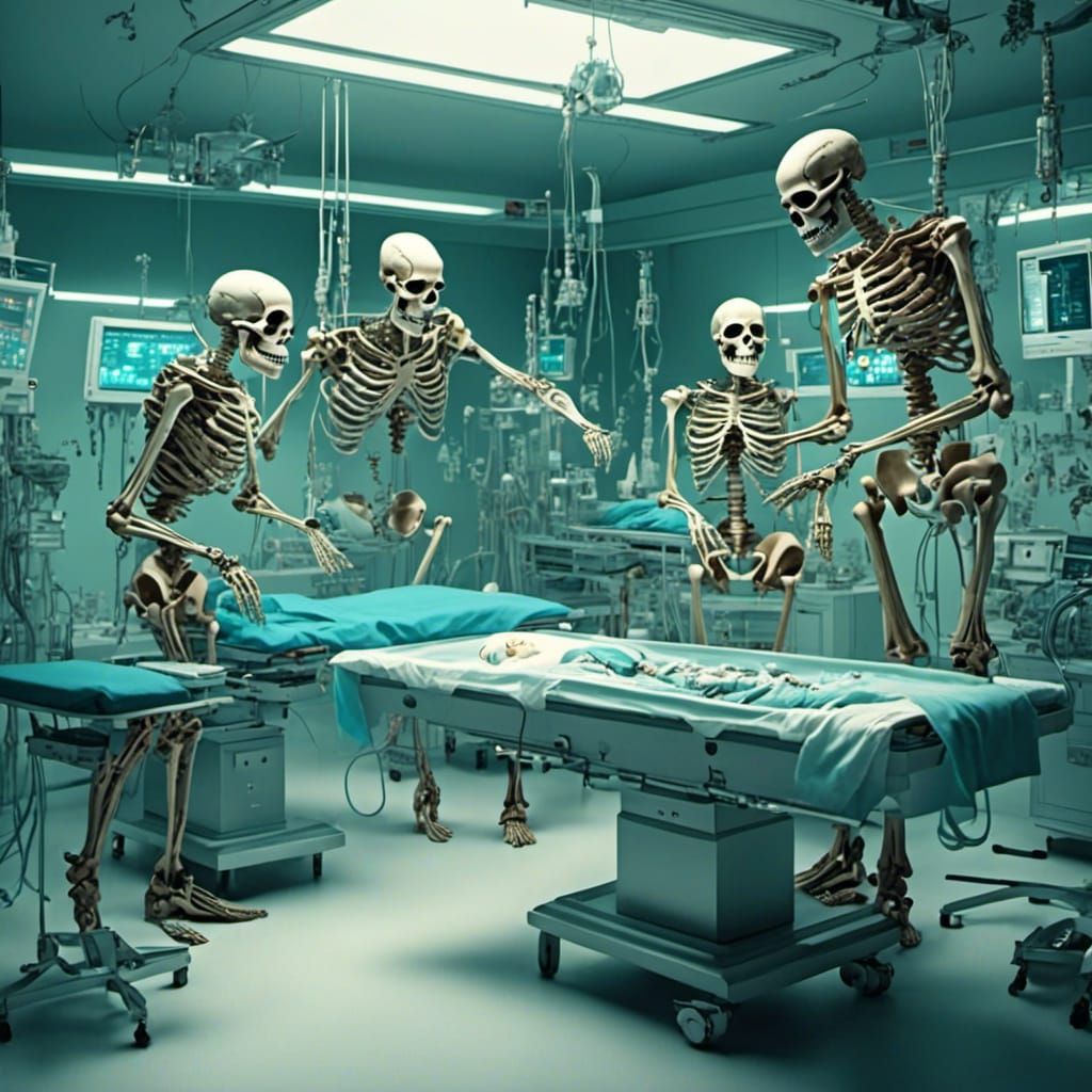 Skeletons Perform Surgery in Murraypunk Style