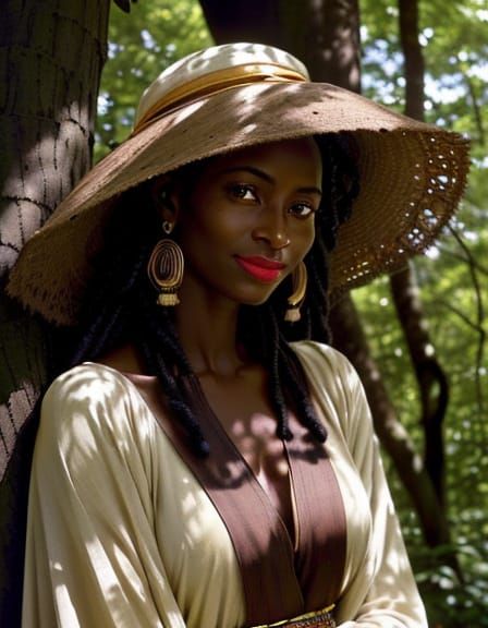 Shy Nubian Woman Seeks Connection in Warm Natural Light