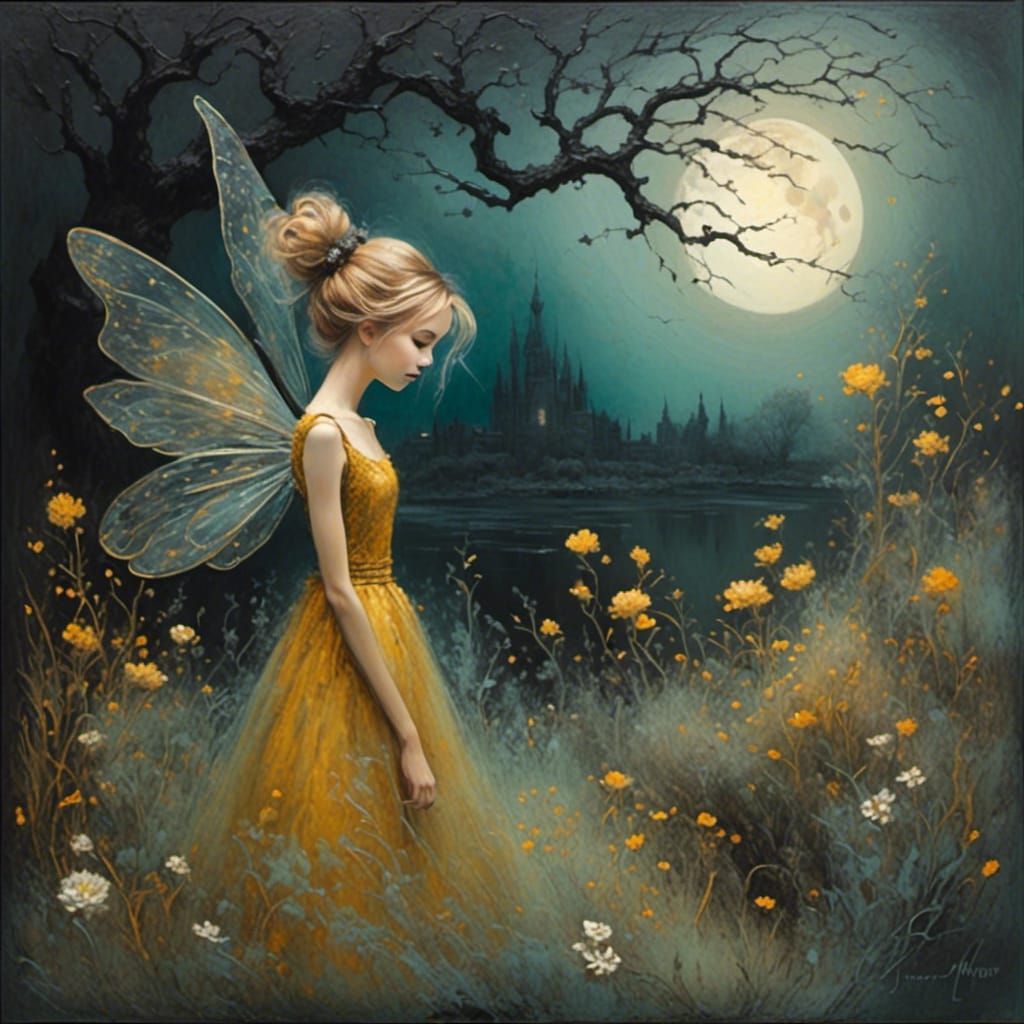 Ethereal Fairy in Mystical Night Garden