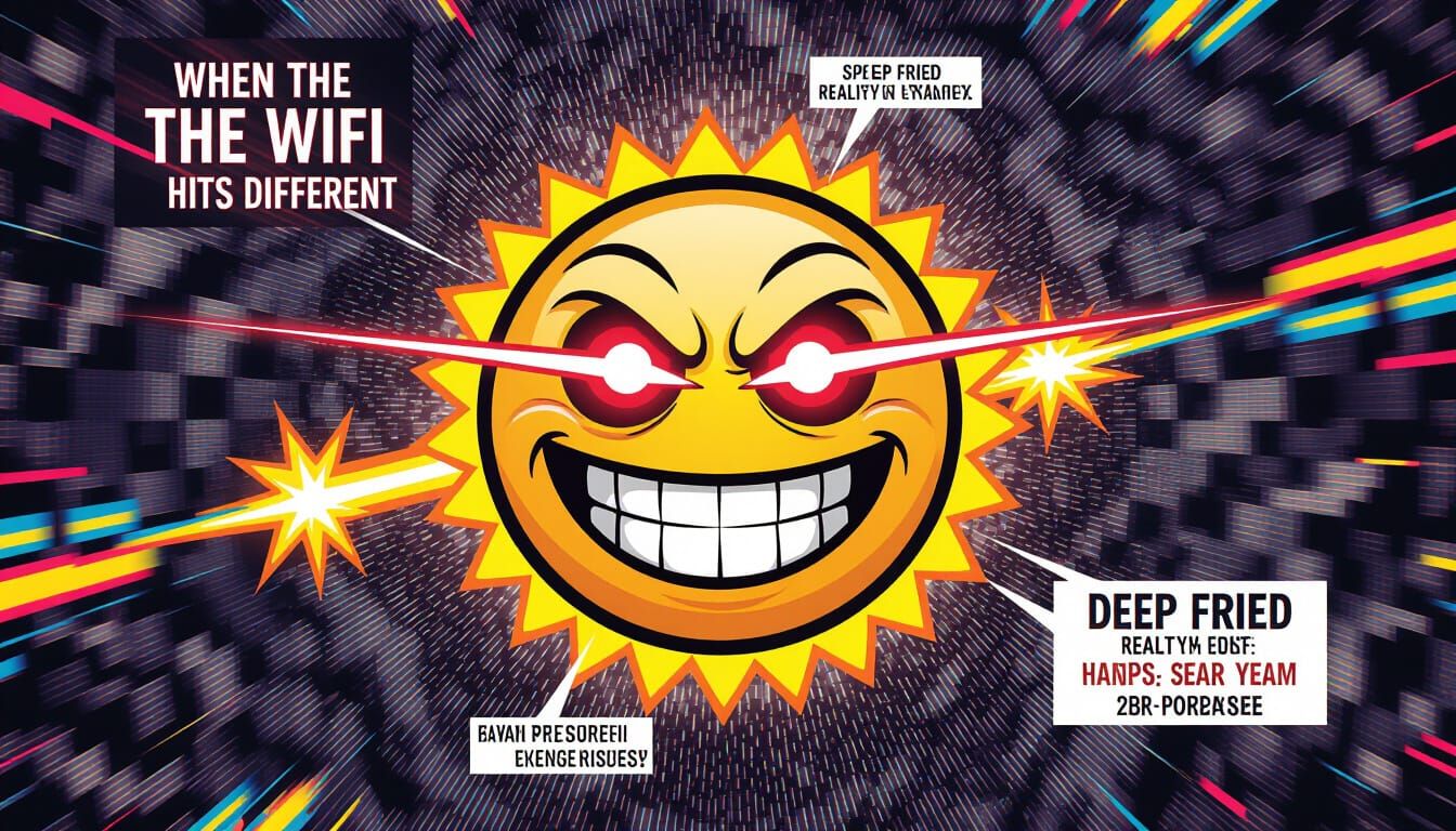 Deep Fried Meme: Cartoon Face With Laser Eyes