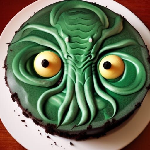 Cthulhu Inspired Dessert Cake Design