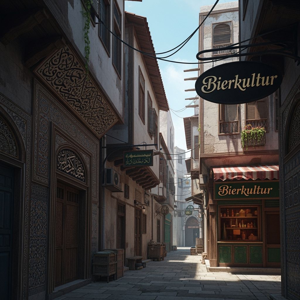 Medieval Arab City Alleyway with Ornate Details