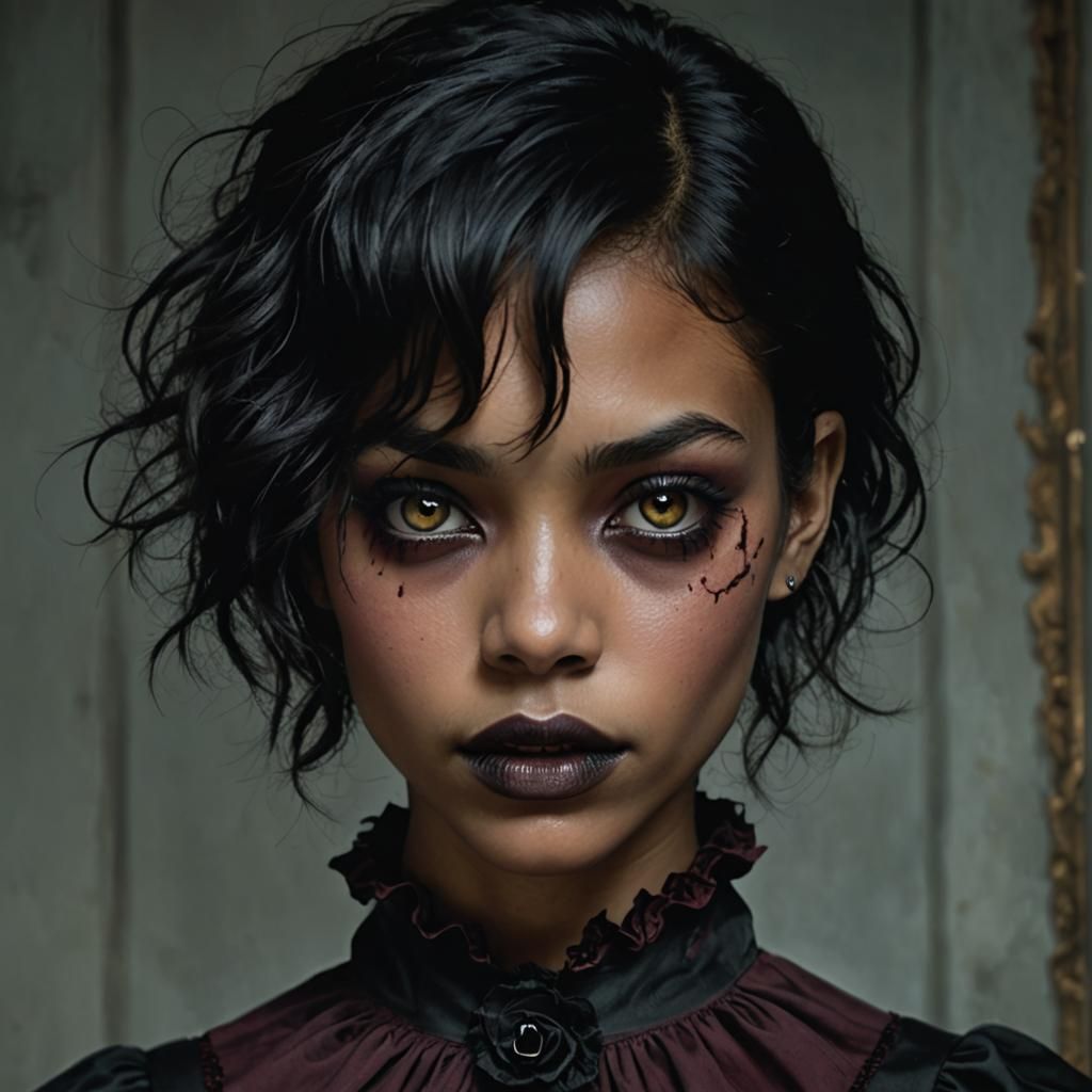 Dark Fantasy Portrait with Eerie Lighting